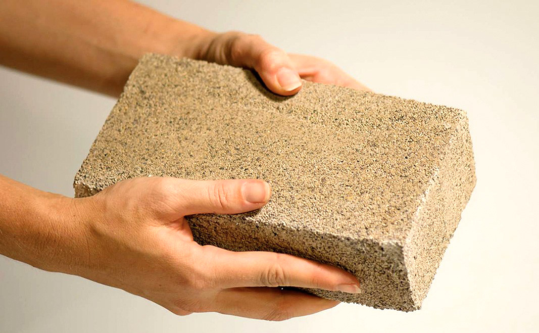 Ladrillos para la construcción elaborados con flujo de residuos (orina humana) llamado Bio-brick