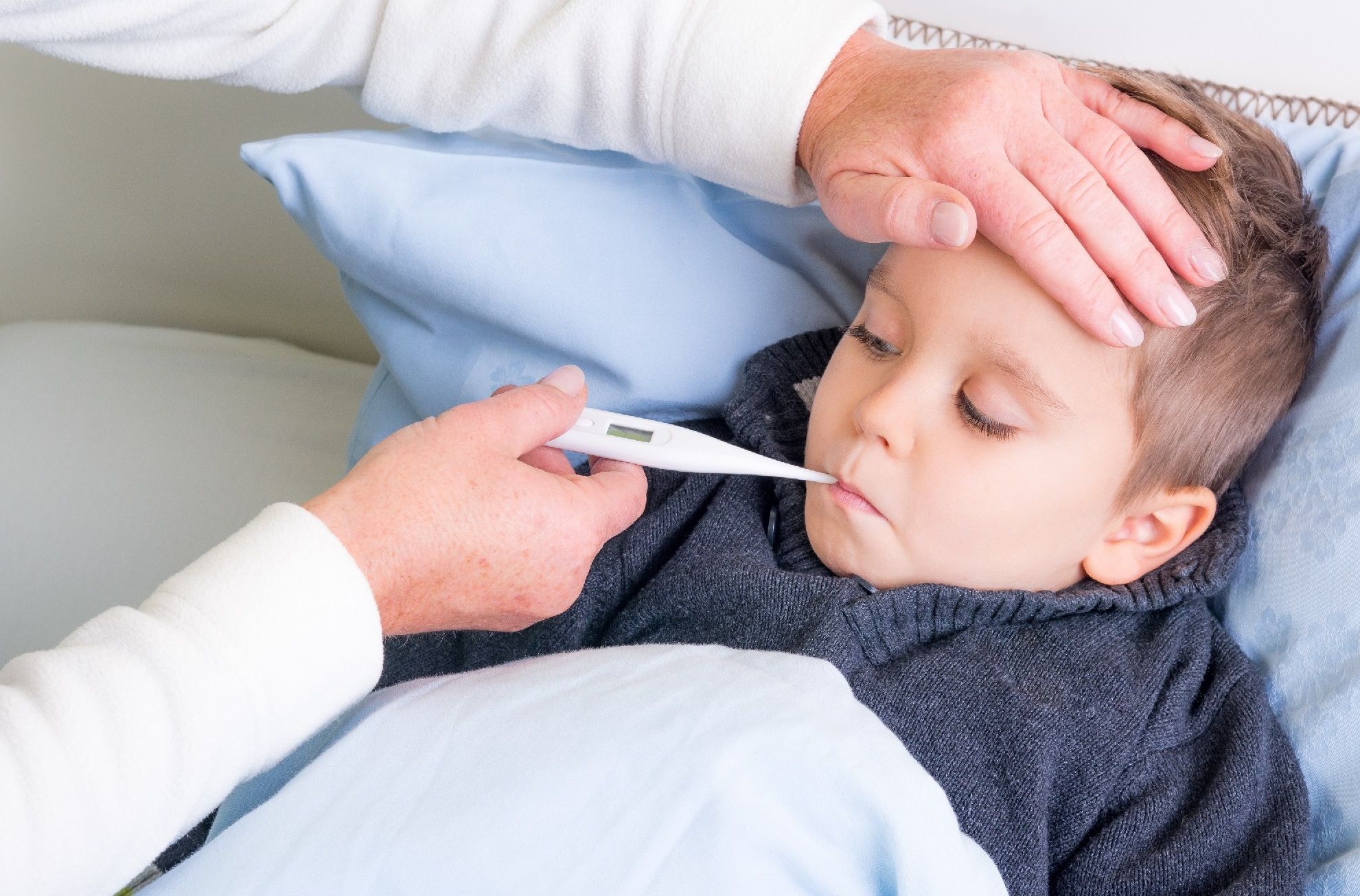 In case of fever, having acetaminophen and a thermometer at home is essential